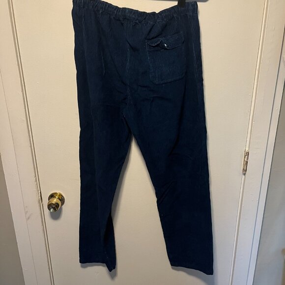 12 DGS Natural Indigo Corduroy Pants – Organic Cotton Drawstring Blue – L - Picture 5 of 5